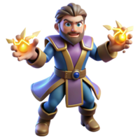 beautiful traditional Powerful Wizard 3D Render exclusive png