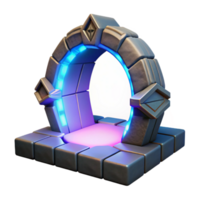 vibrant abstract 3D Stone Archway with Glowing Portal authentic png