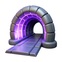 elegant minimalist 3D Render Futuristic Tunnel with Purple Glow high quality png