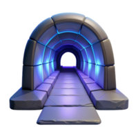 extraordinary contemporary 3D Render of Illuminated Stone Tunnel authentic png