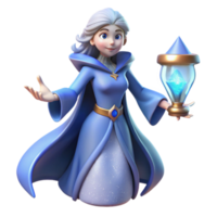elegant artistic 3D Render of a Fairytale Wizard 4K png
