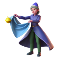 serene abstract 3D Render of a Fairytale Wizard exclusive png