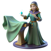 dramatic modern 3D Render of a Female Mage original png