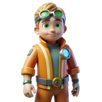 extraordinary artistic 3D Render of a Boy Inventor original png