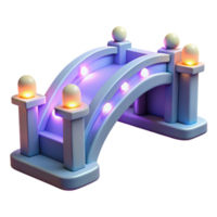 vibrant abstract 3D Render Lit Bridge, Illuminated Arch original png