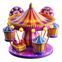 impressive rustic Whimsical 3D Carousel Illustration authentic png