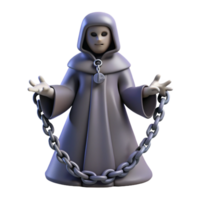 extraordinary traditional 3D Render Mysterious Hooded Figure with Chains 4K png