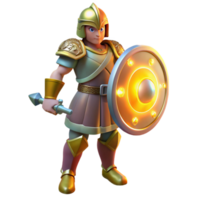 magnificent artistic Brave Cartoon Knight, 3D Render professional png