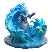 extraordinary vintage 3D Render Water Mage Fantasy Figure authentic png