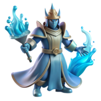 stunning creative Ice Wizard 3D Render Fantasy Game Character genuine png