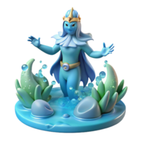 impressive rustic 3D Render Water Spirit Fantasy Character Illustration exclusive png