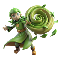 serene minimalist Whimsical 3D Render of Green Sprite high quality png