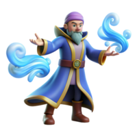 serene classic Wizard 3D Render, Magical Water professional png