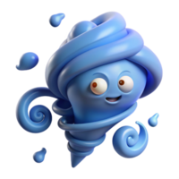 beautiful vintage Playful Blue Tornado 3D Render exclusive png