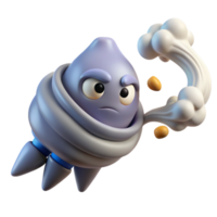 stunning creative Grumpy 3D Render of a Whimsical Cloud Creature exclusive png
