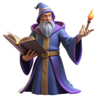 wonderful vintage Wise Wizard 3D Render high resolution png