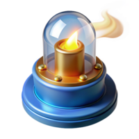 elegante moderno anexo chama uma 3d render do uma protegido vela 4k png