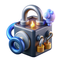 vibrant abstract Secure Digital Lockbox A 3D Puzzle high resolution png