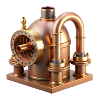 serene creative Steampunk-Style Copper Turbine Engine authentic png