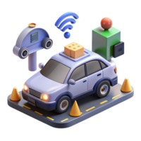 dramatic contemporary Autonomous Vehicle Testing Wireless Network Sensor Integration detailed png