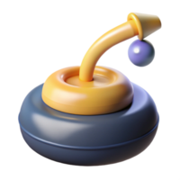 stunning minimalist Abstract 3D Render Curling Stone with Handle and Ball professional png