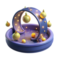 vibrant modern Abstract 3D Render Illuminated Sphere Orb Display professional png