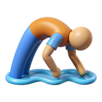 wonderful artistic 3D Render Cartoon Figure Reaching into Water exclusive png