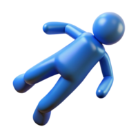vibrant modern Falling 3D Figure Blue, Abstract, Posing, Animation, Render, Design, Character, Graphic, Art original png