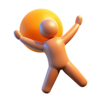 elegant abstract Joyful Figure Lifting a Large Sphere authentic png