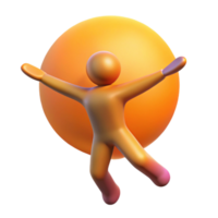 impressive classic Joyful Figure Celebrates A 3D Render high resolution png