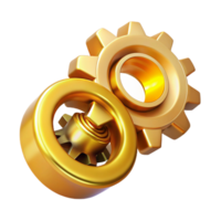 beautiful modern Golden Gears Interlocking Mechanisms Precision Engineering genuine png