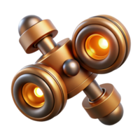 dramatic abstract Abstract Metallic Object 3D Render of Glowing Cylinders and Spheres original png