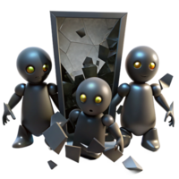 dramatic modern Shattered Reflections Robots and a Broken Mirror high resolution png