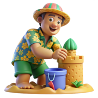magnificent classic Summer Fun Building a Sandcastle authentic png