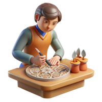 vibrant rustic Artisan Craftsperson Creating Intricate Carving detailed png