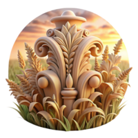 wonderful rustic Ornate Column Amidst Golden Wheat Field exclusive png