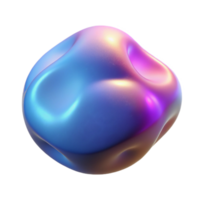 magnificent artistic Abstract 3D Render Iridescent Blob premium png