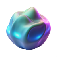 extraordinary minimalist Abstract 3D Render Iridescent, Organic Blob 4K png