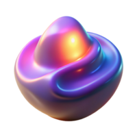 magnificent minimalist Abstract 3D Render Iridescent, Swirling, Fluid Form premium png