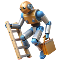 impressive modern Robot Climbing Ladder with Briefcase Automation Progress original png