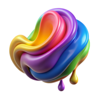 extraordinary minimalist Abstract Rainbow Swirl 3D Render of Colorful Liquid high quality png