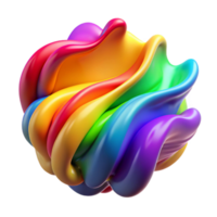 vibrant abstract Rainbow Swirls Abstract Colorful 3D Render authentic png