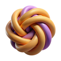 wonderful artistic Abstract Intertwined Shapes 3D Render of a Knot authentic png