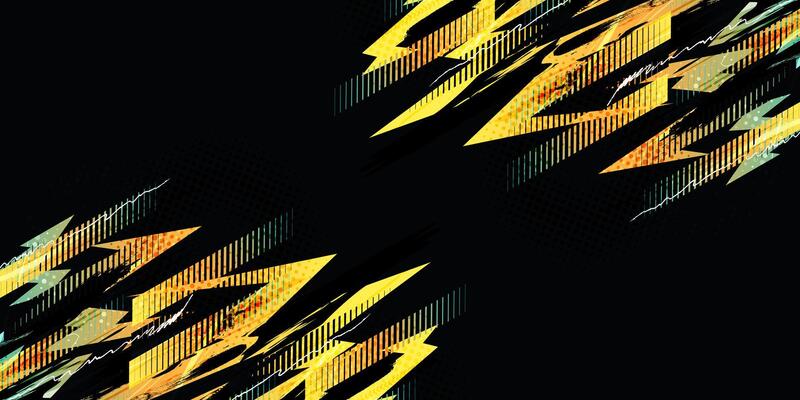 Grunge Sport Background with Orange and Blue Gradient Brush Strokes and Halftone Effect, for Banner or Poster Design
