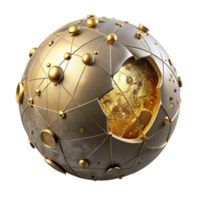 impressive abstract Global Network A Fragmented Golden World authentic png