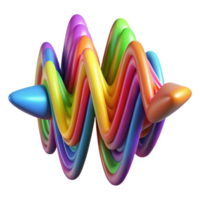 wonderful rustic Rainbow Wave Abstract 3D Colorful Twisted Design 4K png