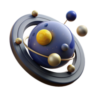 magnificent minimalist Abstract Cosmic Sphere 3D Render of Celestial Orbits high resolution png