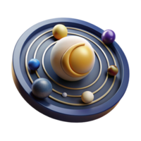 magnificent contemporary Abstract Planetary System 3D Render of Celestial Orbits professional png