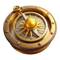 elegant minimalist Golden Compass Navigation, Exploration, and Direction authentic png