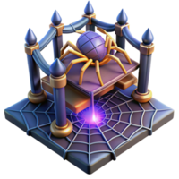 beautiful rustic Enchanted Spider Game 3D Puzzle with Web 4K png